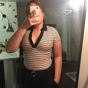 Deep v-neck collared bodysuit BOGO 50% off + more
